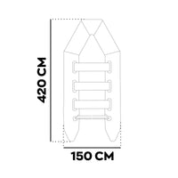 Turner 420 - Gommone Tender Gonfiabile 4,2m per 5+1 Persone con Remi e Accessori Fondo in Legno Sintetico Nero