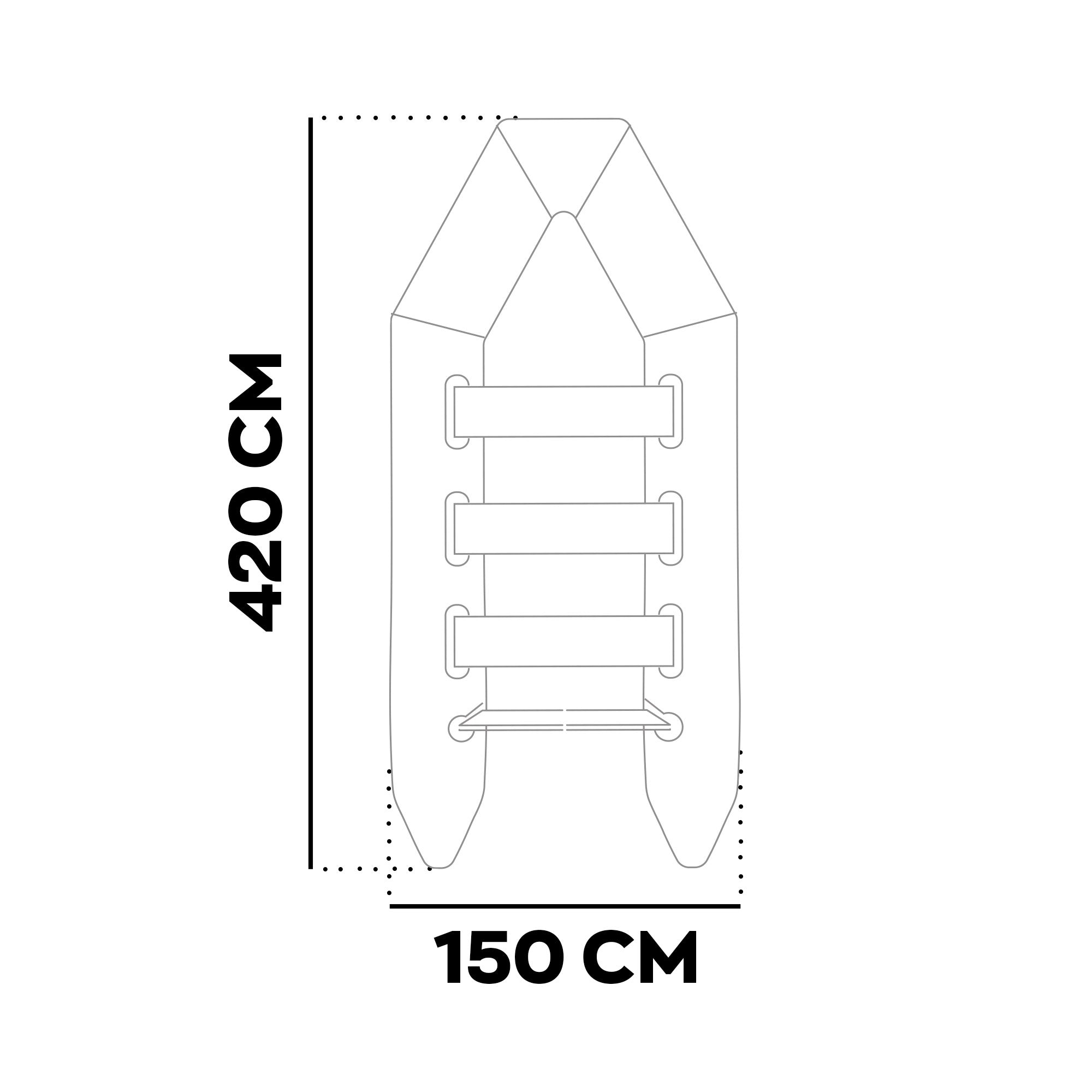 Turner 420 - Gommone Tender Gonfiabile 4,2m per 5+1 Persone con Remi e Accessori Fondo in Legno Sintetico Nero