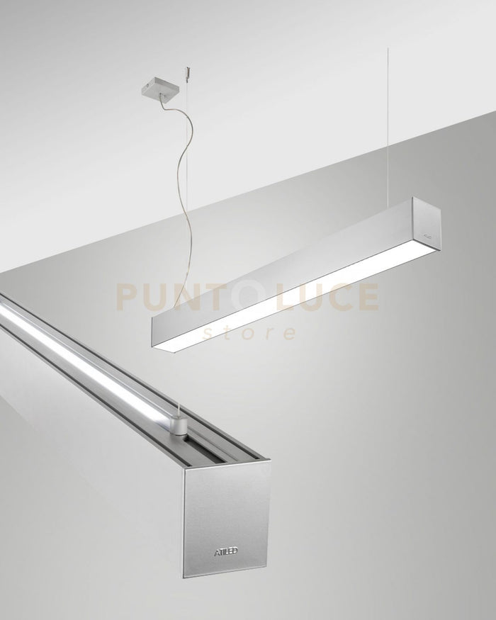 TURNER SOSPENSIONE A DOPPIA EMISSIONE ALLUMINIO 29W+15W 4000K 3570+1440LM OPALE 100CM DIMMERABILE DALI