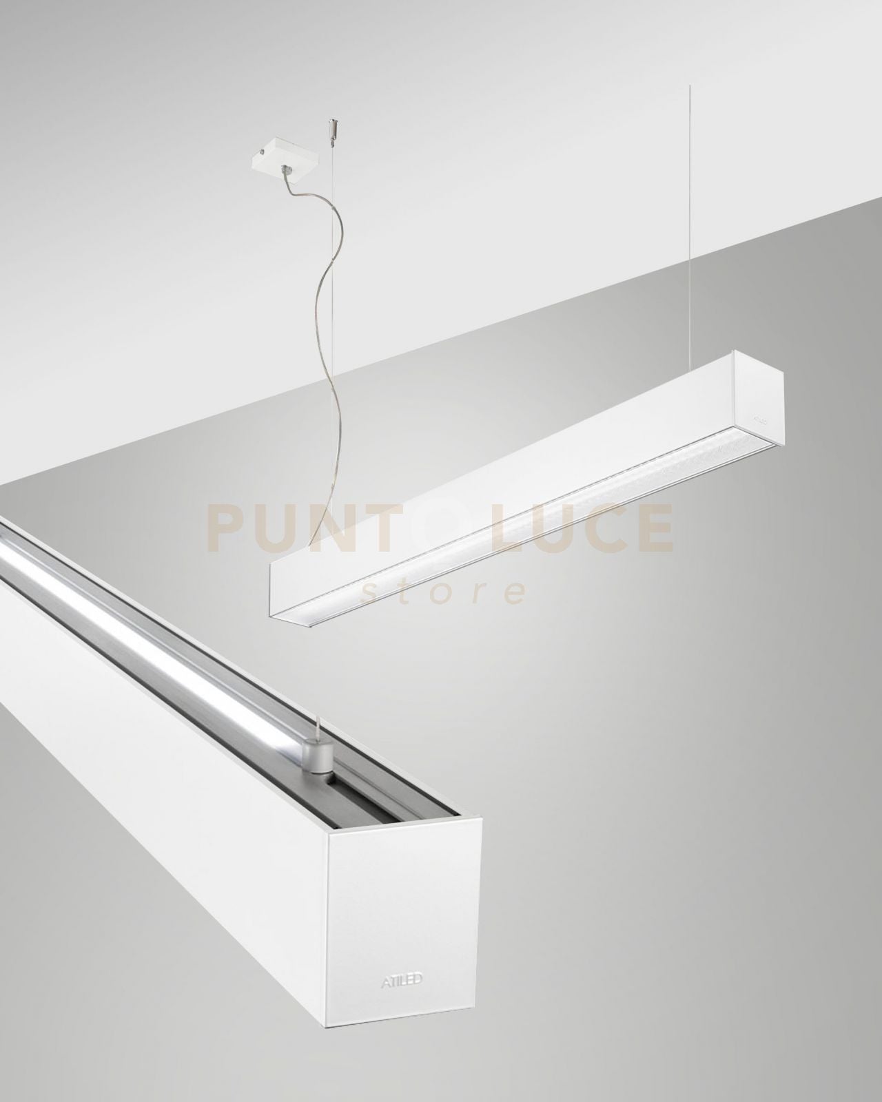TURNER SOSPENSIONE A DOPPIA EMISSIONE BIANCA  29W+15W 3000K 3470+1290LM PRISMATIC 100CM