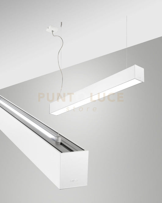 TURNER SOSPENSIONE A DOPPIA EMISSIONE BIANCA 29W+15W 4000K 3570+1440LM OPALE 100CM DIMMERABILE DALI