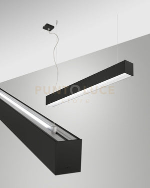 TURNER SOSPENSIONE A DOPPIA EMISSIONE NERA 29W+15W 4000K 3570+1440LM PRISMATIC 100CM DIMMERABILE DALI
