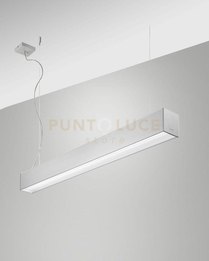 TURNER SOSPENSIONE ALLUMINIO 29W 4000K 3570LM PRISMATIC IP40 100CM DIMMERABILE DALI