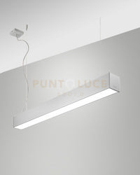 TURNER SOSPENSIONE ALLUMINIO LED 29W 3000K 3470LM OPALE  IP40 DIMMERABILE DALI 100CM