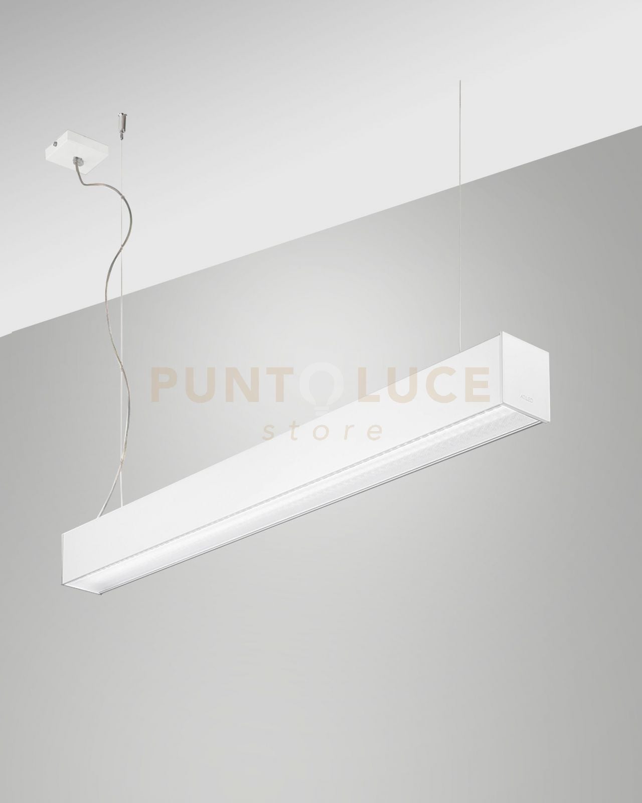TURNER SOSPENSIONE BIANCA 29W 3000K 3470LM PRISMATIC IP40 100CM DIMMERABILE DALI