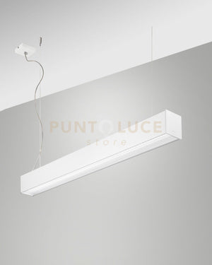TURNER SOSPENSIONE BIANCA 29W 4000K 3570LM PRISMATIC IP40 100CM DIMMERABILE DALI