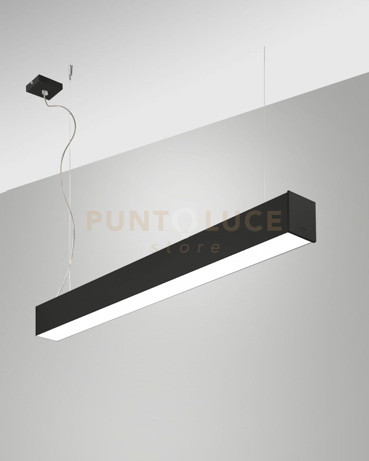 TURNER SOSPENSIONE NERA LED 29W 3000K 3470LM OPALE  IP40 100CM