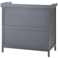 Armadietto da Esterno in Legno con Piano in Metallo e 2 Ripiani Porta Attrezzi, 98x48x95.5 cm, Grigio