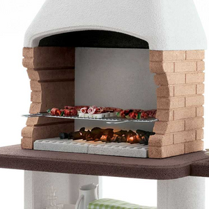 Barbecue in cemento orlando con griglia regolabile e piano d'appoggio