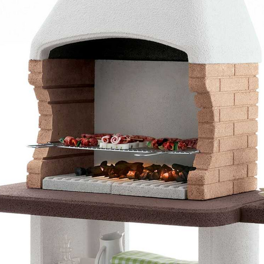 Barbecue in cemento orlando con griglia regolabile e piano d'appoggio