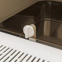 Lettiera per Gatti Chiusa in Acciaio Inossidabile, con Pala, 70 x 50 x 46,5 cm, Bianco