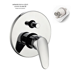 Kit doccia tondo completo di soffione doccetta e miscelatore con deviatore delfino