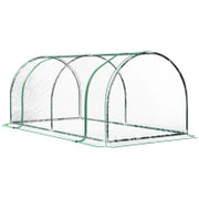 Serra da giardino a Tunnel in Acciaio e con Copertura in PVC, 200x100x80 cm, Trasparente e Verde