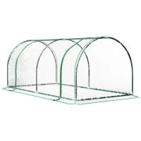 Serra da giardino a Tunnel in Acciaio e con Copertura in PVC, 200x100x80 cm, Trasparente e Verde