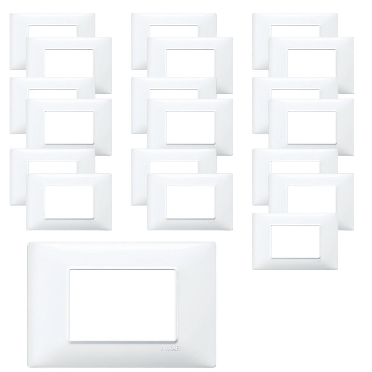 Vimar plana placca 3 posti pezzi 20 tecnopolimero bianco 14653.01