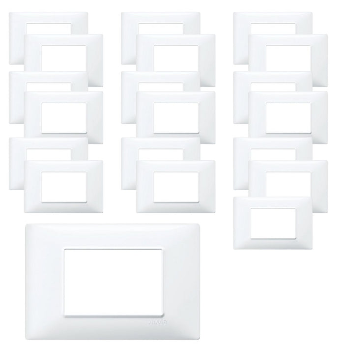 Vimar plana placca 3 posti pezzi 20 tecnopolimero bianco 14653.01