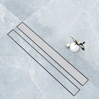 Canalina doccia a pavimento 110cm con panello piastrellabile in acciaio inox AICA ITALY scarico doccia 2-in-1 spazzolato