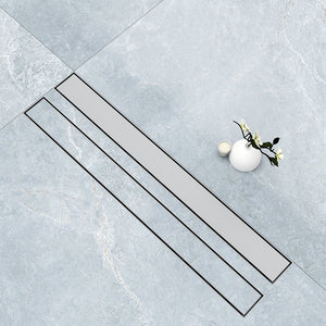 Canalina doccia a pavimento 110cm con panello piastrellabile in acciaio inox AICA ITALY scarico doccia 2-in-1 spazzolato