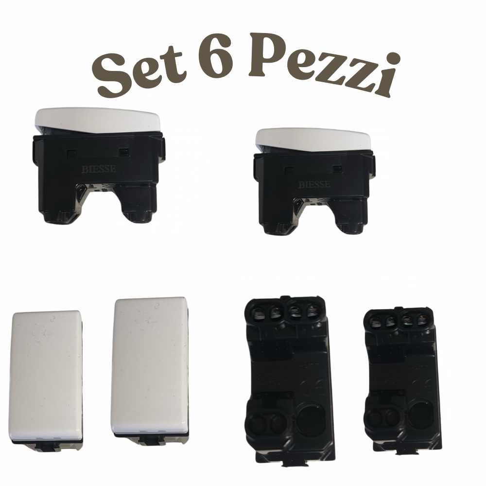 Biesse kit pulsante illuminato 1 polo 16a, compatibile bticino matix *** numero pezzi 6, confezione 1