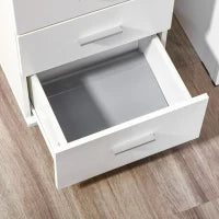 HOMCOM Mobiletto da Archiviazione per Ufficio su Ruote, 3 Cassetti con Serratura, 40 x 40 x 61,5 cm, Bianco