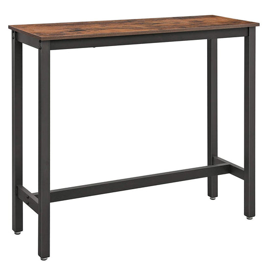 Tavolo da bar tavolo alto tavolo da cucina pregiato 120 x 40 x 100 cm tavolo da pranzo con robusta struttura in metallo facile montaggio marrone rustico e nero 12_0002529