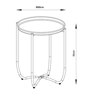 Tavolino Sandefjord con Vassoio Rotondo Rimovibile - Azzurro [en.casa]