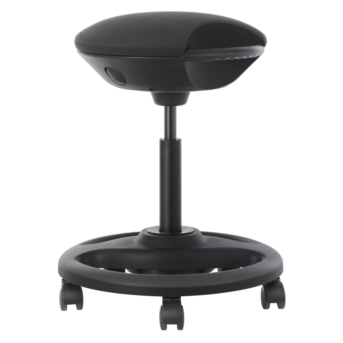 Sgabello operativo dinamico sedia da ufficio ergonomica girevole con ruote seduta extra larga inclinazione 10° altezza regolabile imbottitura spessa nero 12_0001457