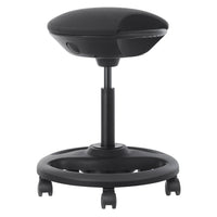 Sgabello operativo dinamico sedia da ufficio ergonomica girevole con ruote seduta extra larga inclinazione 10° altezza regolabile imbottitura spessa nero 12_0001457