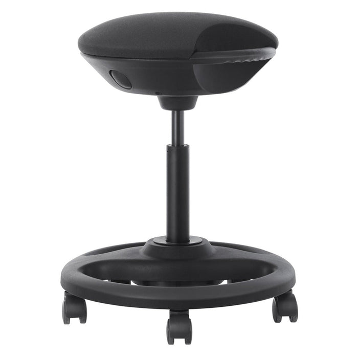 Sgabello operativo dinamico sedia da ufficio ergonomica girevole con ruote seduta extra larga inclinazione 10° altezza regolabile imbottitura spessa nero 12_0001457