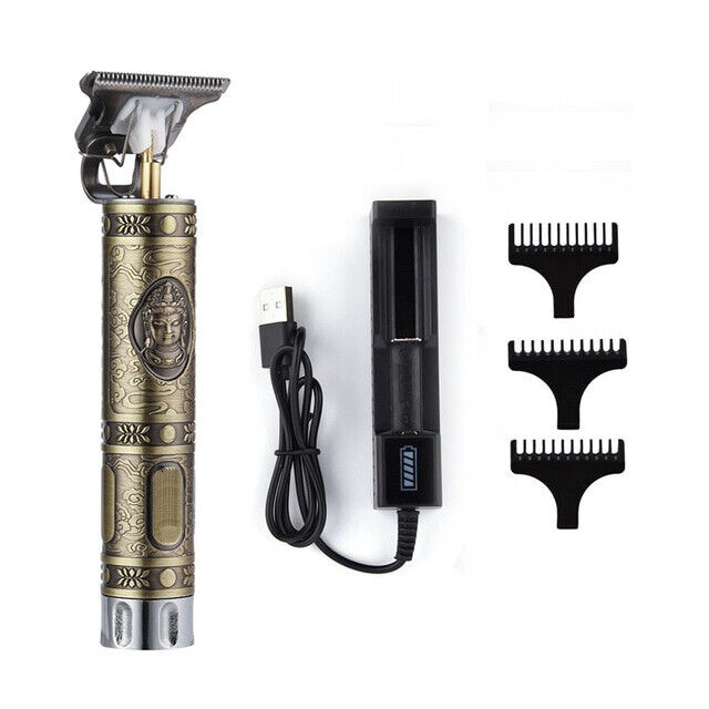 Tagliacapelli Rasoio elettrico regola barba stile vintage 3 pettini USB WS-T99