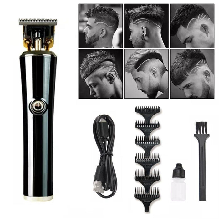 Tagliacapelli Rasoio elettrico regola barba stile vintage 6 pettini USB Q-TF202