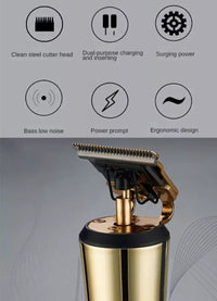 Tagliacapelli Rasoio elettrico regola barba stile vintage 6 pettini USB Q-TF202