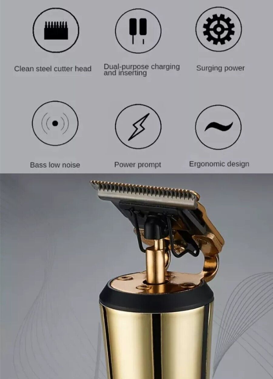 Tagliacapelli Rasoio elettrico regola barba stile vintage 6 pettini USB Q-TF202