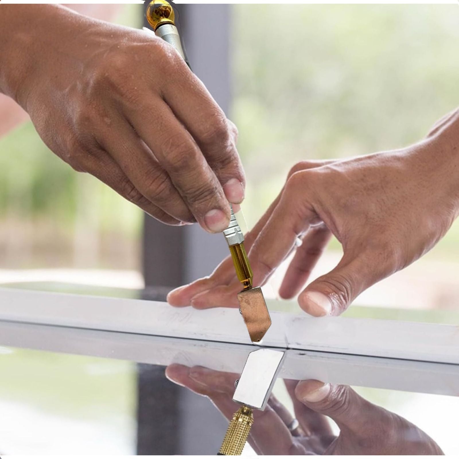 Tagliavetro Professionale con Pompetta Olio Spessore 5-15mm (3/16"-19/32")Grigio 423005