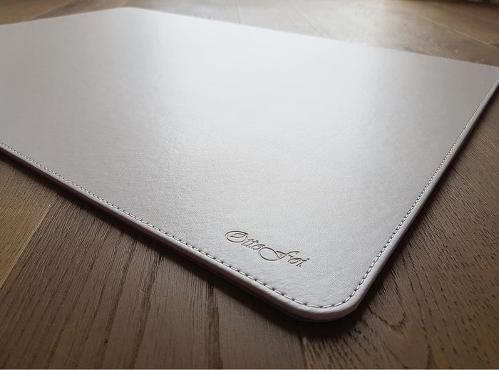 Tappetino Sottomano OttoFoi Scrivania in Simil Pelle Rigido Dimensioni 65 x 45 per Ufficio e Casa Beige