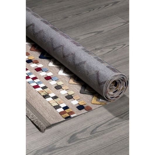 Tappeto antiscivolo Multicolor beige con decori colorati 120x180