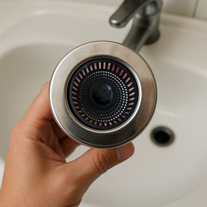 Tappo Lavandino Click Clack 2in1 Piletta Filtro Scarico Lavabo Universale 87013