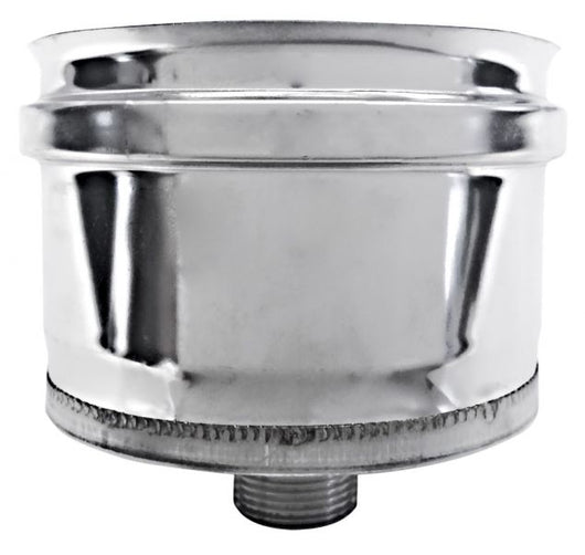Tappo raccogli condensa canna fumaria DN  100 tubo acciaio inox 316