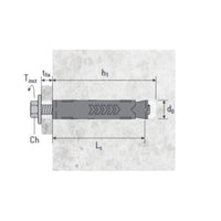 Tassello SRV006 in acciaio Ø10 vite TE 8.8 M6/55 Made in Italy