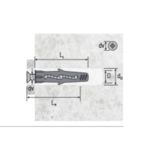 Tassello TN412 killer in nylon 10 vite 6x70 Made in Italy