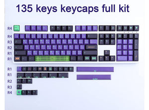 Tasti Mecha 135 Viola Cherry Compatibile con Tastiere Meccaniche Cherry MX Layout US Stile Giapponese