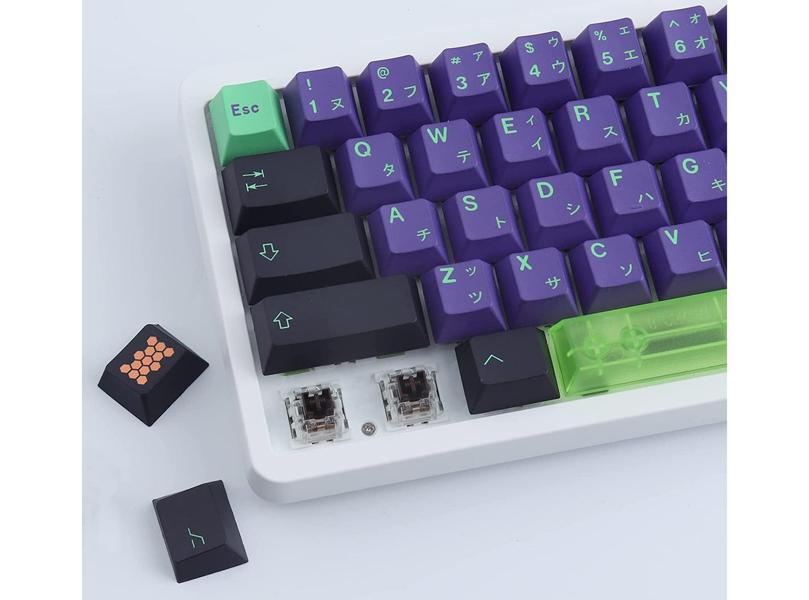 Tasti Mecha 135 Viola Cherry Compatibile con Tastiere Meccaniche Cherry MX Layout US Stile Giapponese