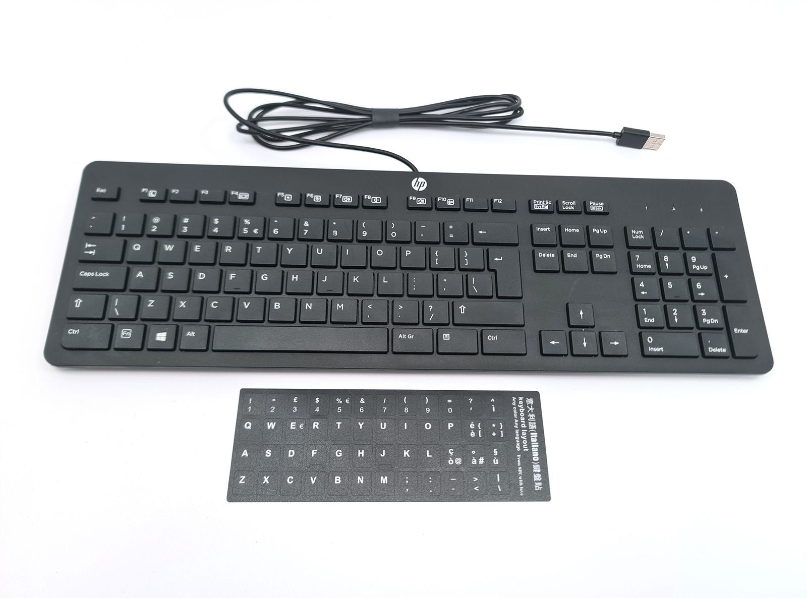 Tastiera HP KBAR211 Cablata USB Layout inglese Fornita di Labels ITALIANI con Tastierino Numerico Nuova Priva di Confezione Originale Lievi Segni da Trasporto