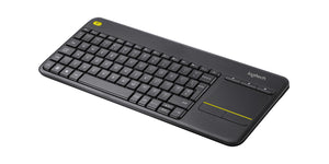 Tastiera LOGITECH RETAIL - K400 Plus- Wireless- Touchpad- Multimediale- Nera