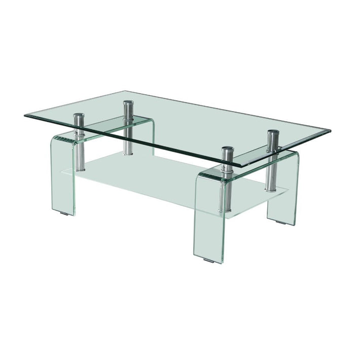 Tavolino Crystal in vetro temperato 100x60x39 cm.