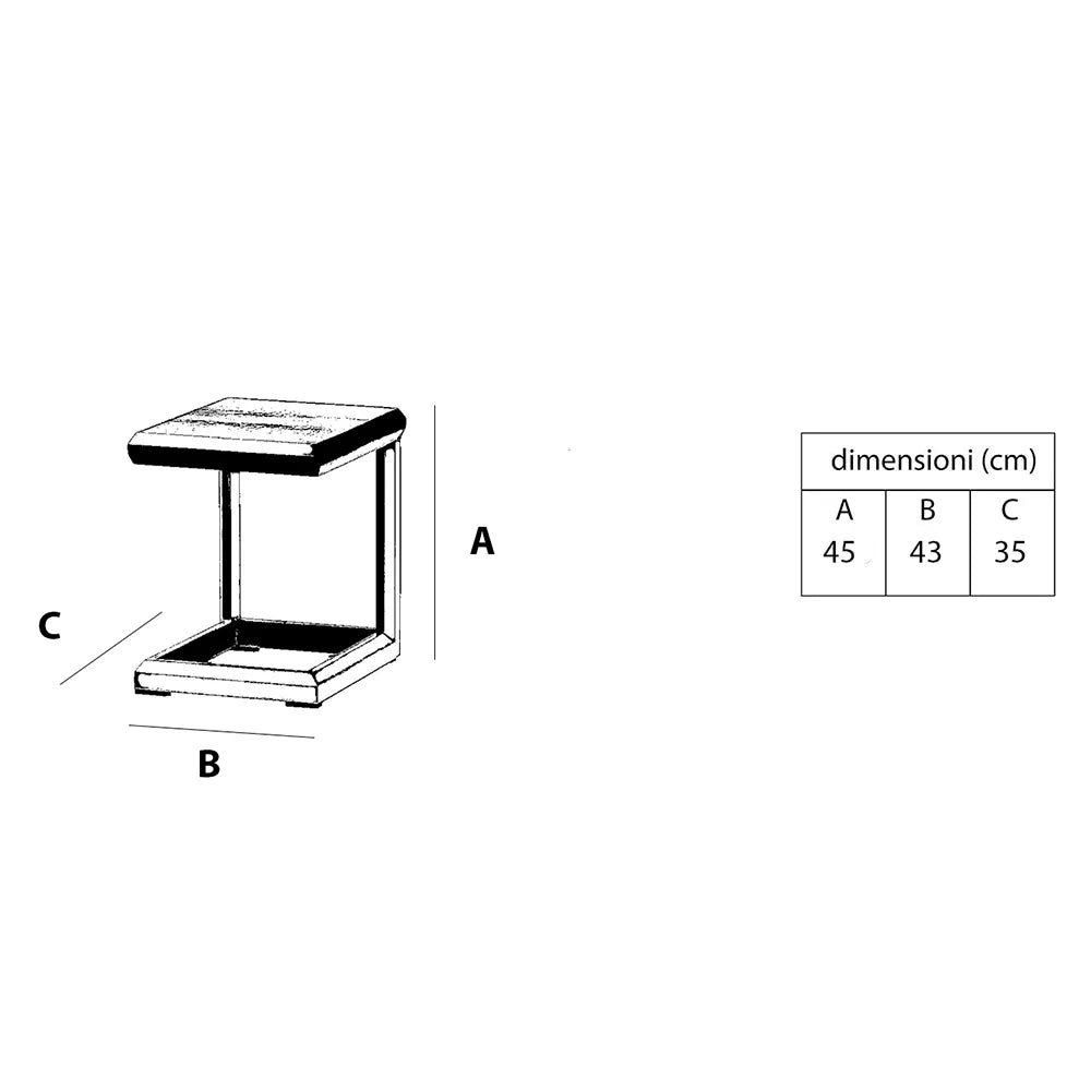 Tempo Style - Tavolino da Resort Nice beige 43x35 cm | Tavolino Salvaspazio, Elegante e Resistente per Giardino, Terrazza e Balcone | Struttura in alluminio con top ceramica