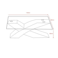 Tavolino Shiva con piano in vetro temperato e struttura colore nero