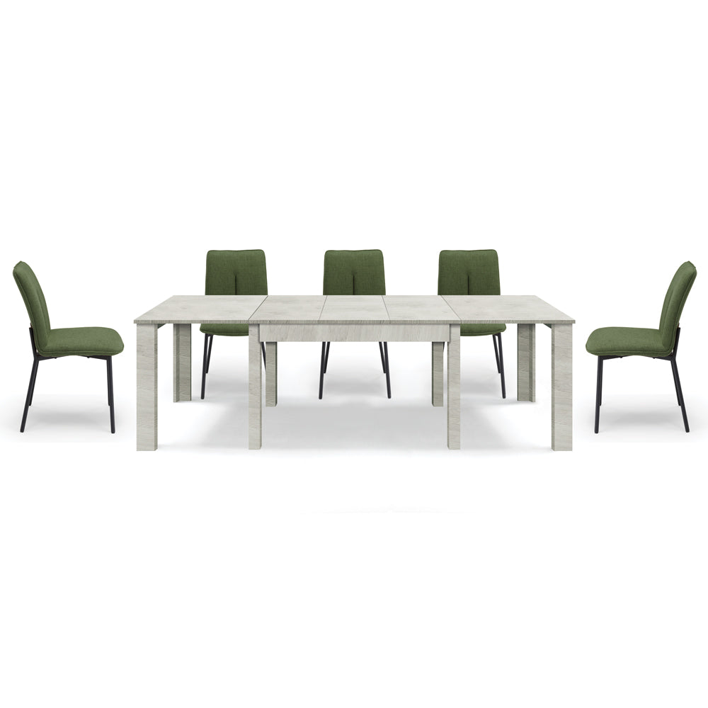 Tavolo allungabile da pranzo 130x90 fino a 250 cm Olmo Gesso modello BRIO MADE IN ITALY design moderno ideale per cucina, soggiorno e sala da pranzo