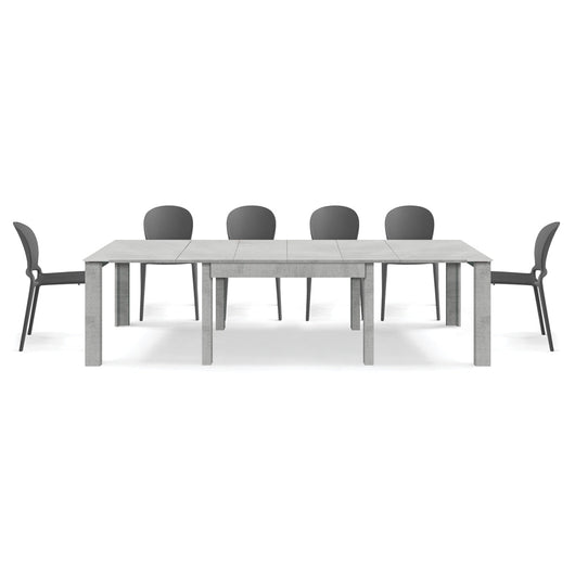 Tavolo allungabile da pranzo 160x90 fino a 320 cm Cemento modello BRIO MADE IN ITALY design moderno ideale per cucina, soggiorno e sala da pranzo
