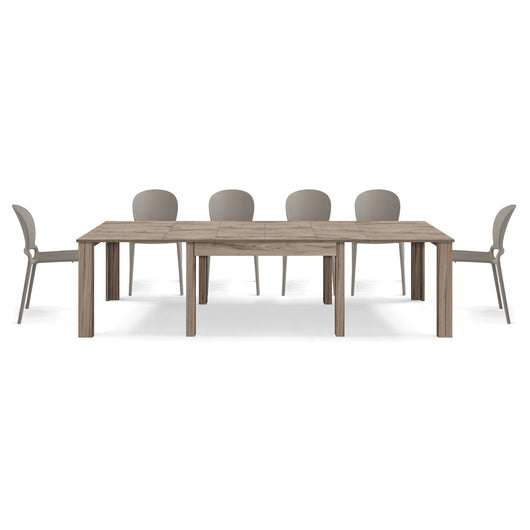 Tavolo allungabile da pranzo 160x90 fino a 320 cm Noce modello BRIO MADE IN ITALY design moderno ideale per cucina, soggiorno e sala da pranzo